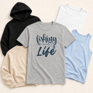 Fishing way of life shirt tank tee sweatshirt hoodie mockup
