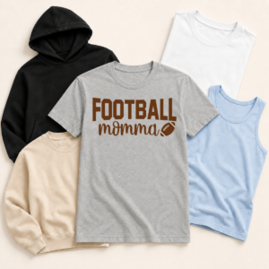 Football momma bold shirt tank tee sweatshirt hoodie mockup