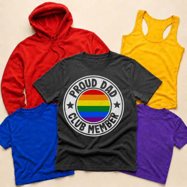 Proud dad club rainbow shirt tank tee sweatshirt hoodie mockup
