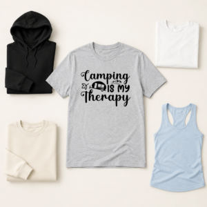 Camping is my therapy shirt tank tee sweatshirt hoodie mockup