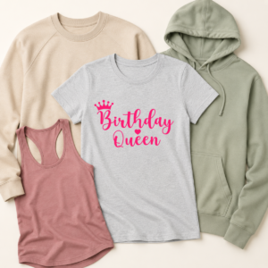 Pink crown birthday queen shirt mockup