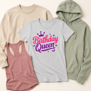 Pink purple birthday queen shirt mockup