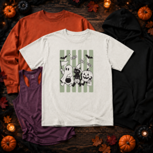 Trick or treat ghost cat shirt spooky mockup